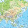 Mapa físico y geográfico de Asia