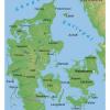Mapa hidrográfico de Dinamarca