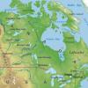 Mapa físico y geográfico de Canadá