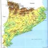 Mapa físico y geográfico de Cataluña