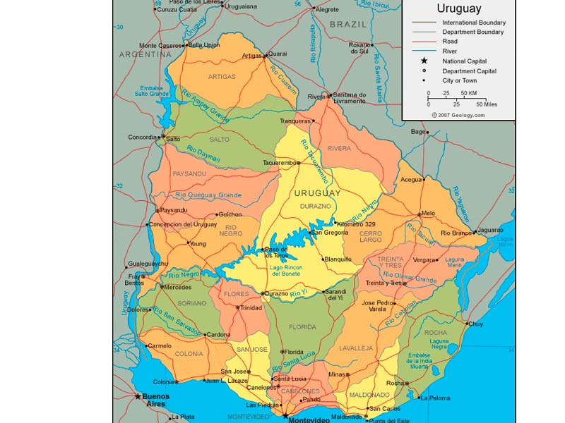 Mapa de Uruguay | Descarga los mapas de Uruguay